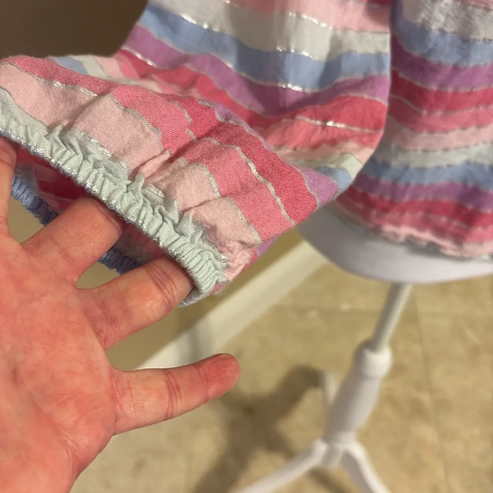 J. Crew Pink‎ and Blue Striped Blouse, Medium